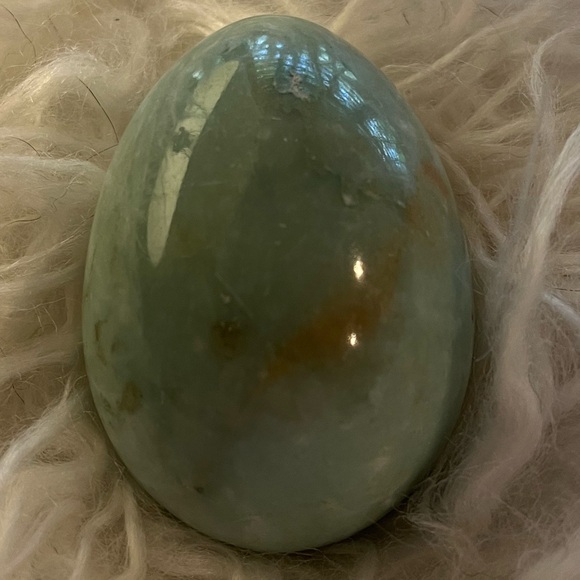 Polished Tiffany Blue Decorative Marble Stone Egg - Picture 1 of 1